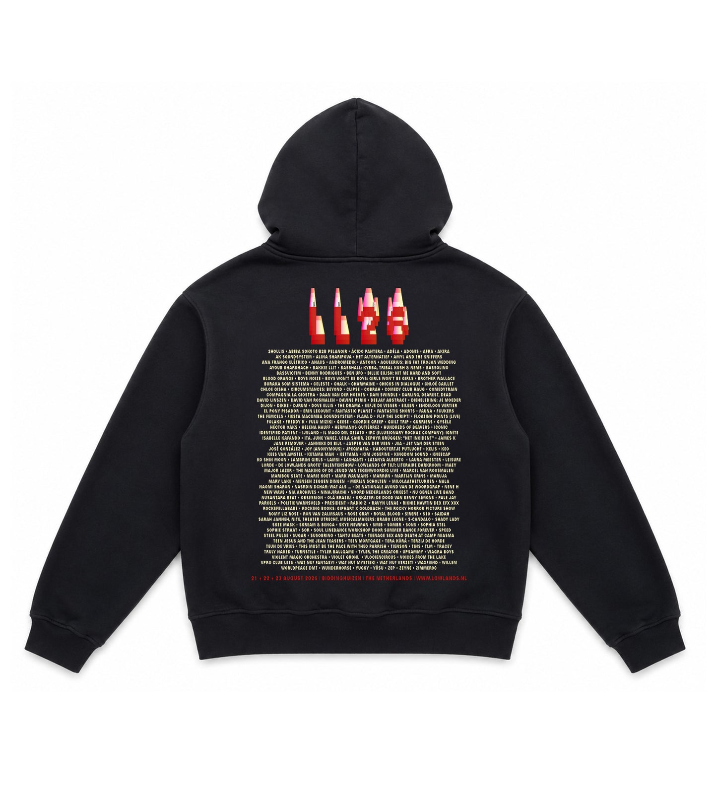 Lowlands Line up Hoodie Black