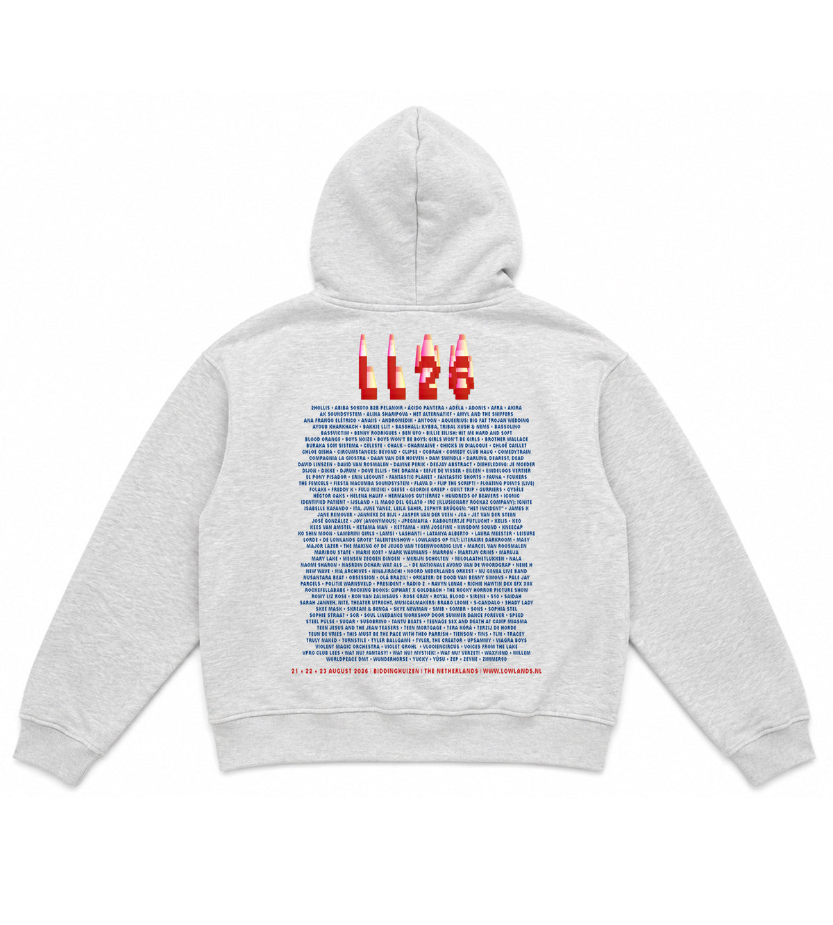 Lowlands Line up Hoodie Grey