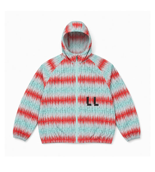 Lowlands packable rain jacket Red/Green