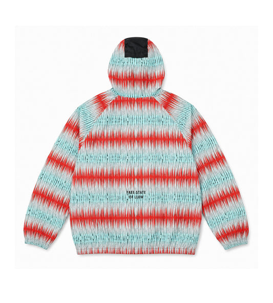 Lowlands packable rain jacket Red/Green